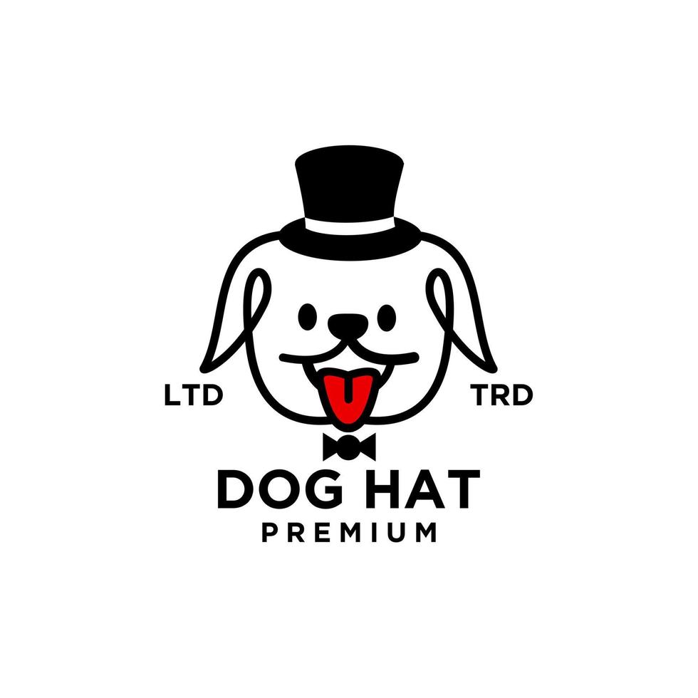 design de logotipo de vetor de chapéu de cachorro
