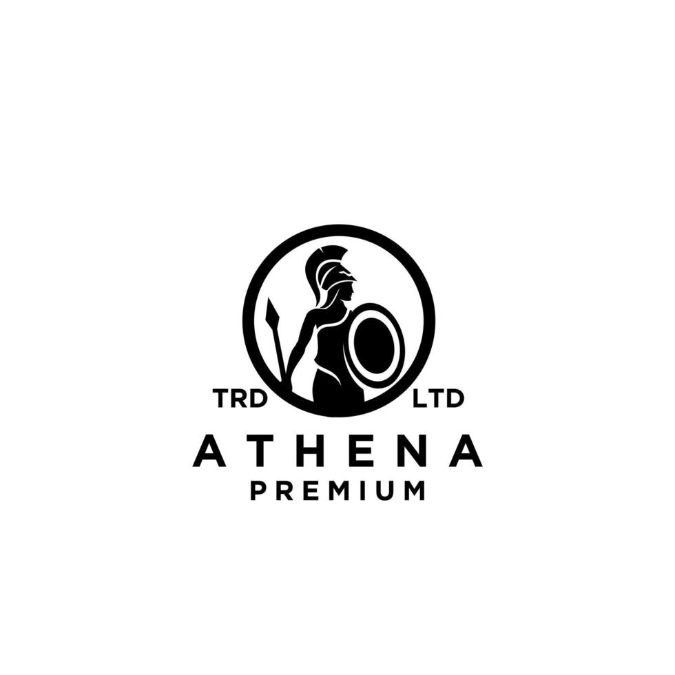 design de logotipo de vetor deusa athena premium