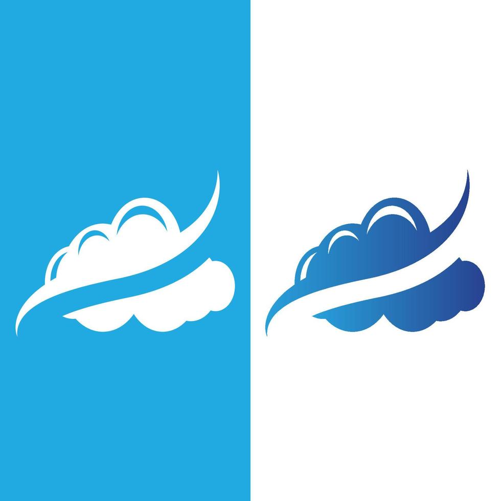 design de logotipo de nuvem e sol, ilustração de paisagem do céu, vetor de identidade de marca