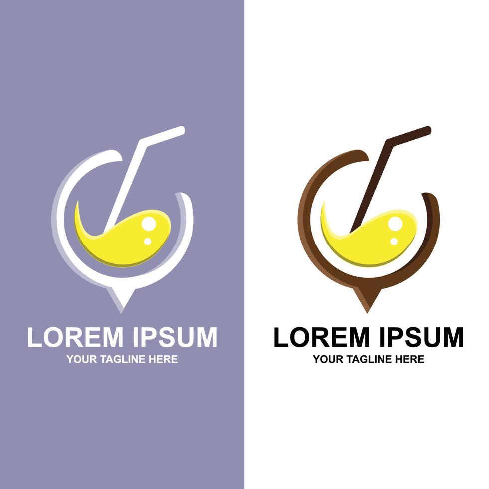 design de logotipo de copo de bebida, ilustração de ícone vetorial de bebidas de suco, vinho e café vetor