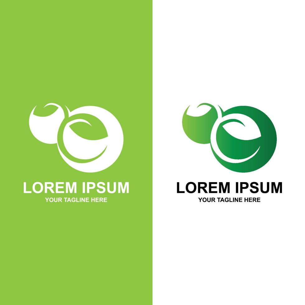 símbolo de vetor de logotipo de planta de folha verde de qualidade premium