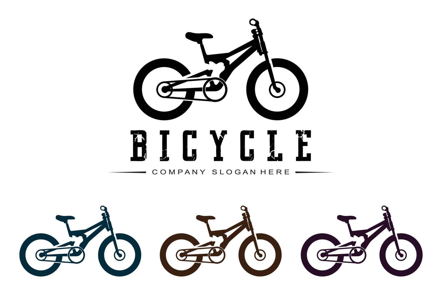 vetor de ícone de logotipo de bicicleta, veículo para esportes, corrida, casual, downhill, modelo retro