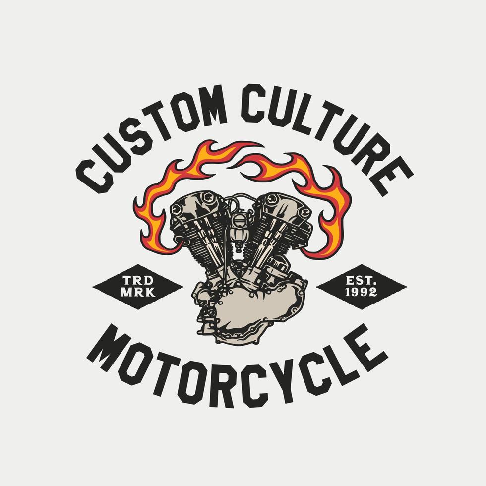 estilo vintage desenhado à mão de distintivo de logotipo de motocicleta e garagem vetor