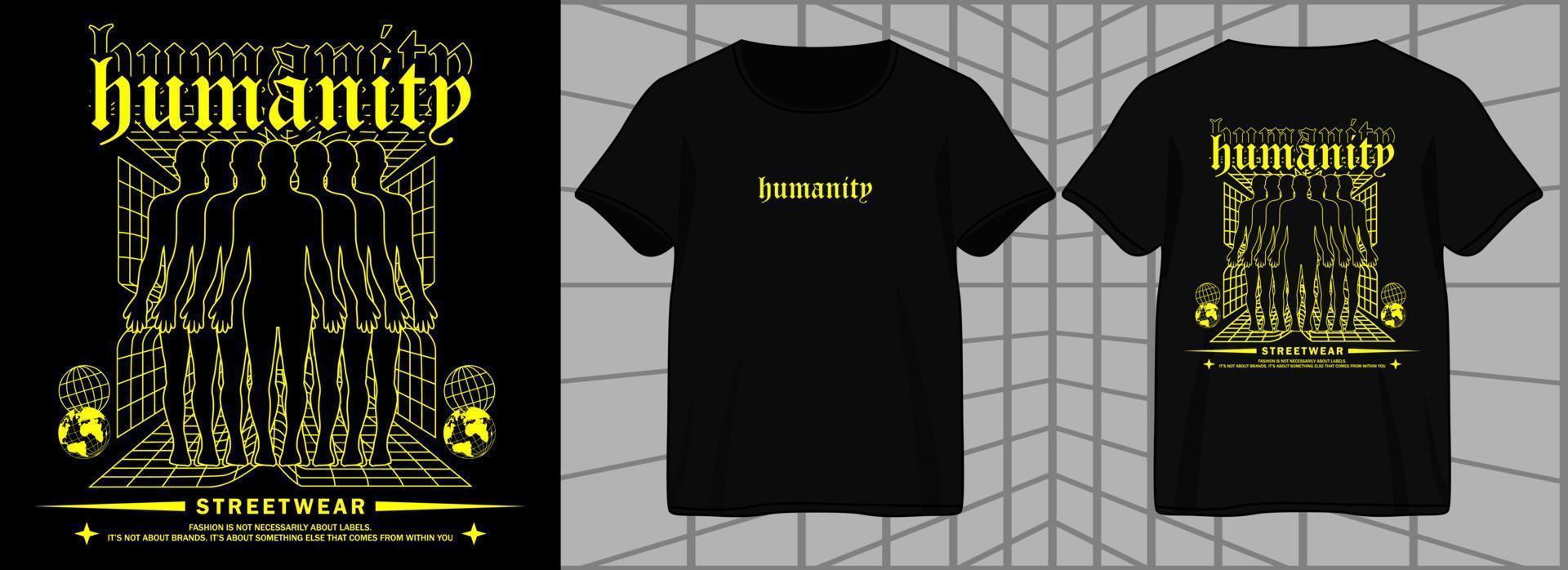 design gráfico estético da humanidade para camiseta streetwear e estilo urbano vetor