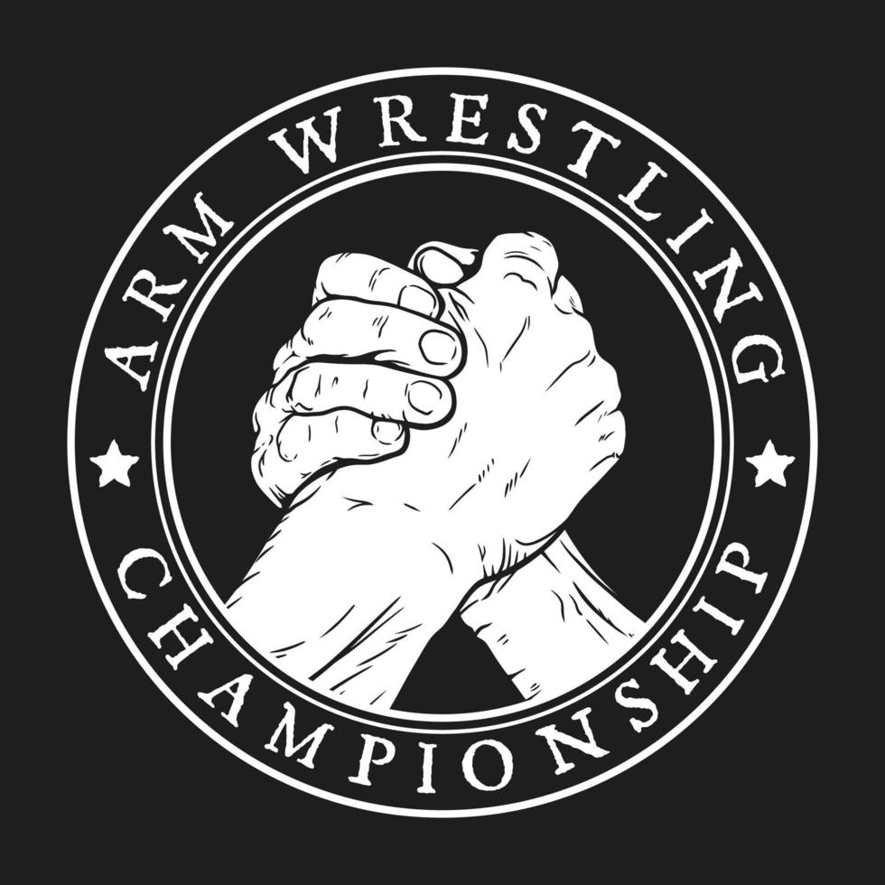 logotipo de vetor de campeonato de queda de braço