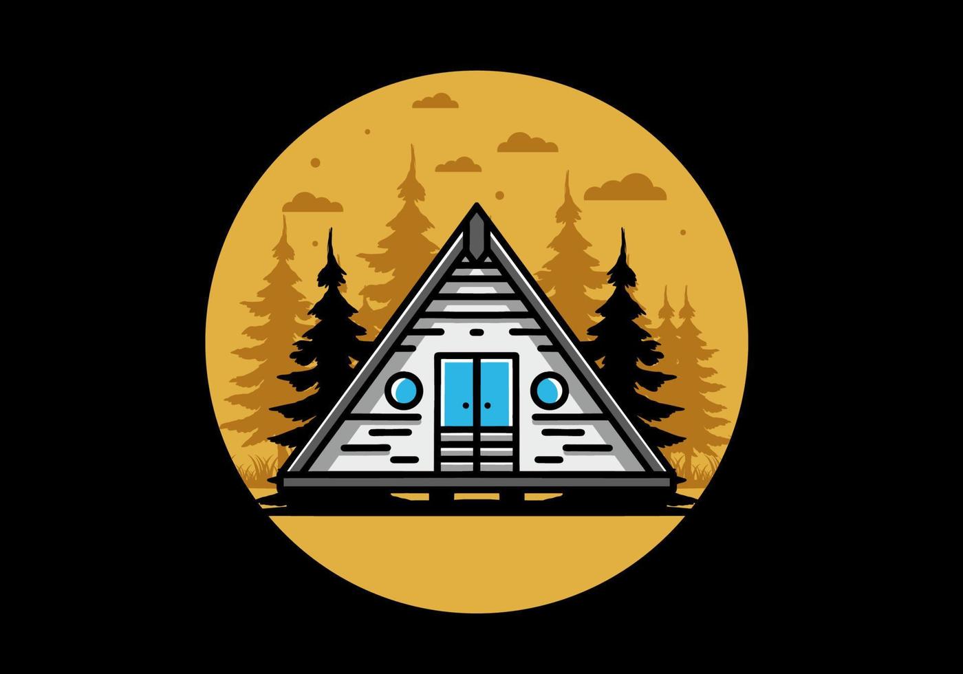 design de ilustração de cabine de madeira triângulo vetor