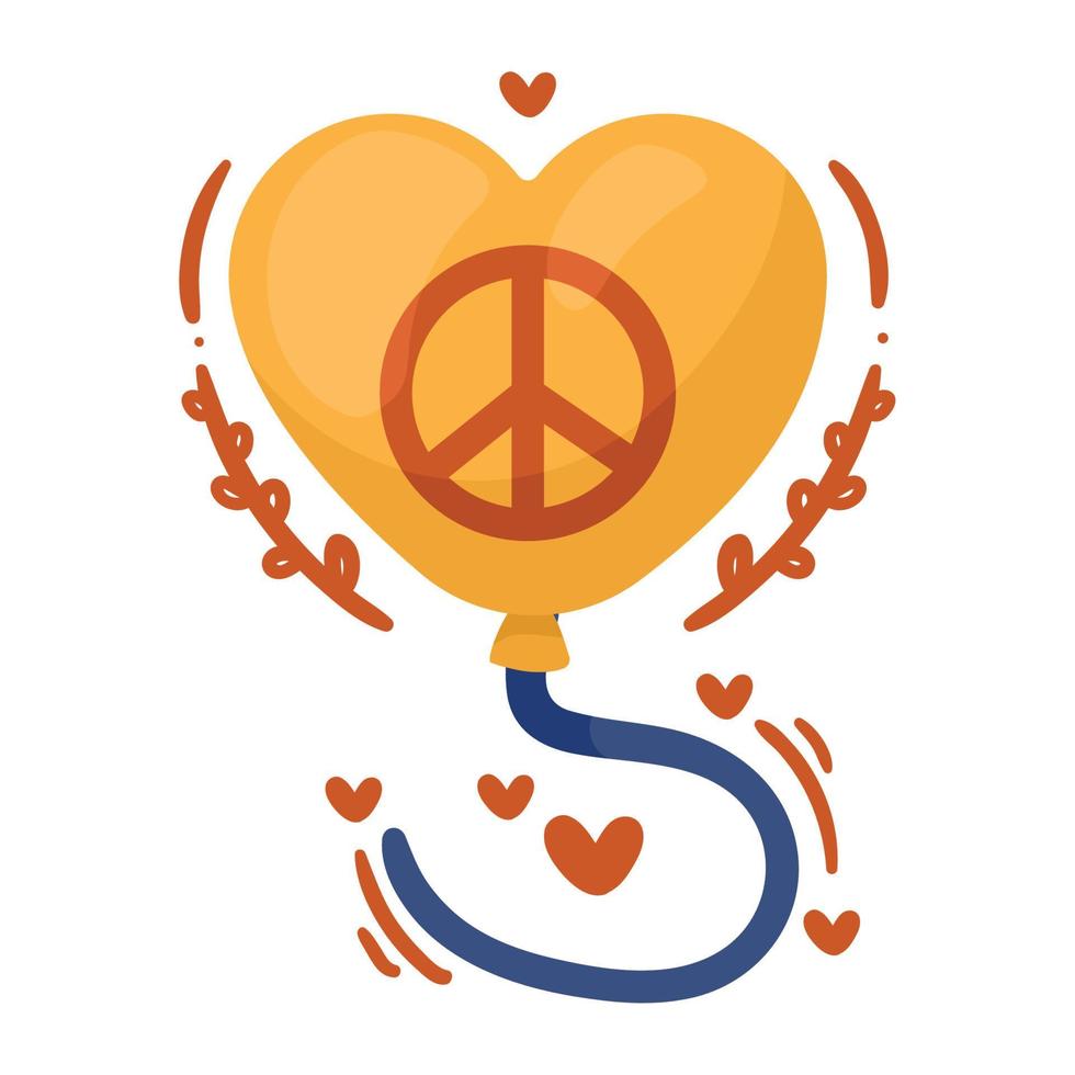 símbolo da paz no coração vetor