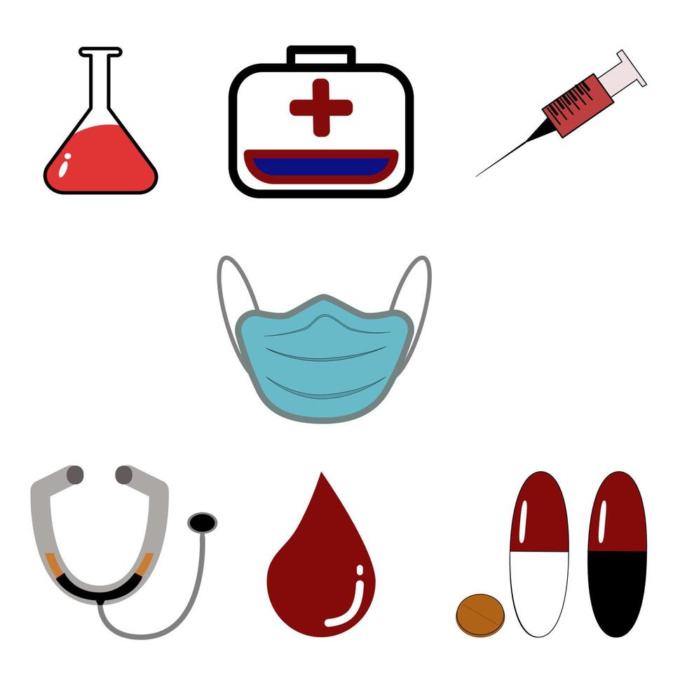 conjunto de equipamento médico vetor