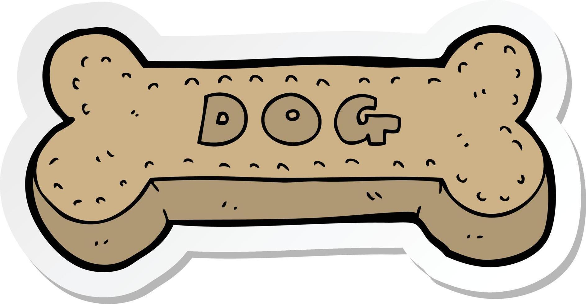 adesivo de um biscoito de cachorro de desenho animado vetor