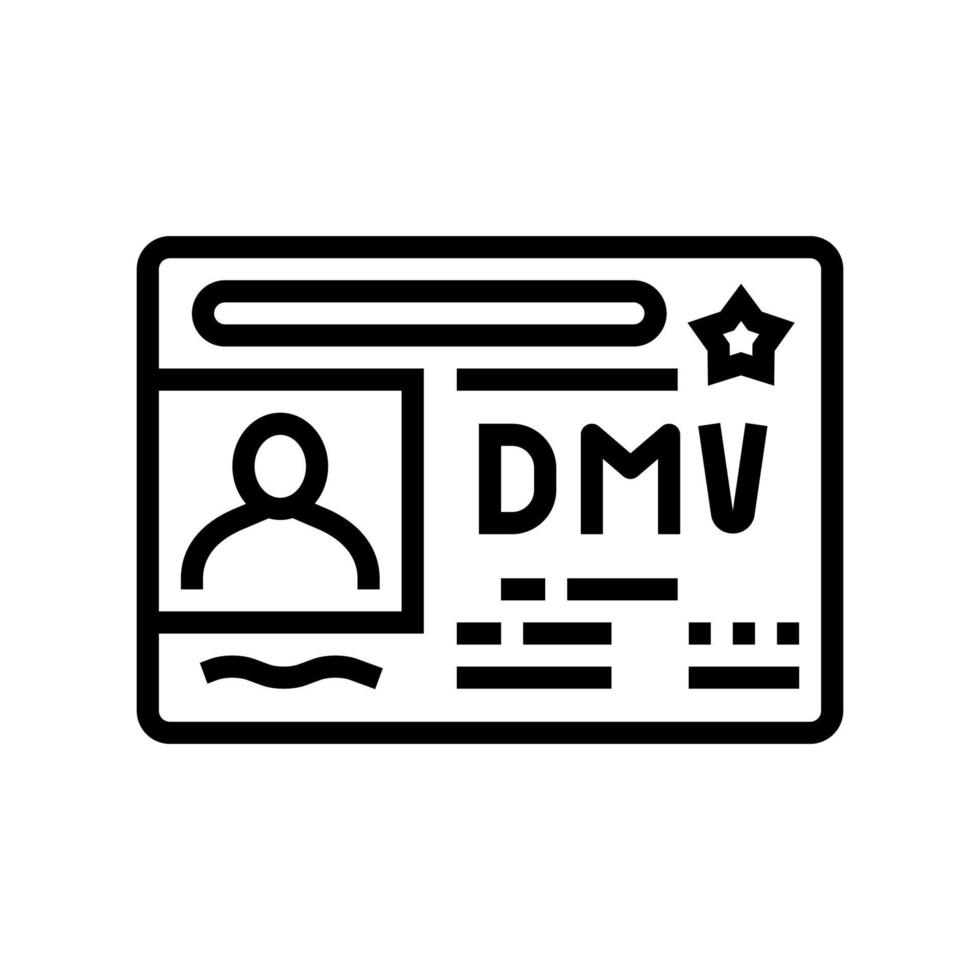 ilustração em vetor ícone de linha de requisitos de carteira de motorista dmv