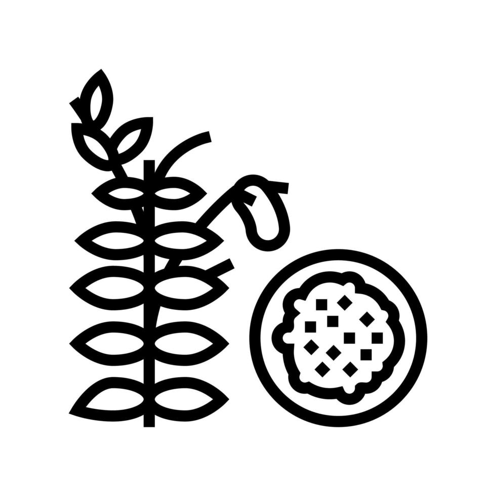 ilustração vetorial de ícone de linha de grão de lentilhas vetor