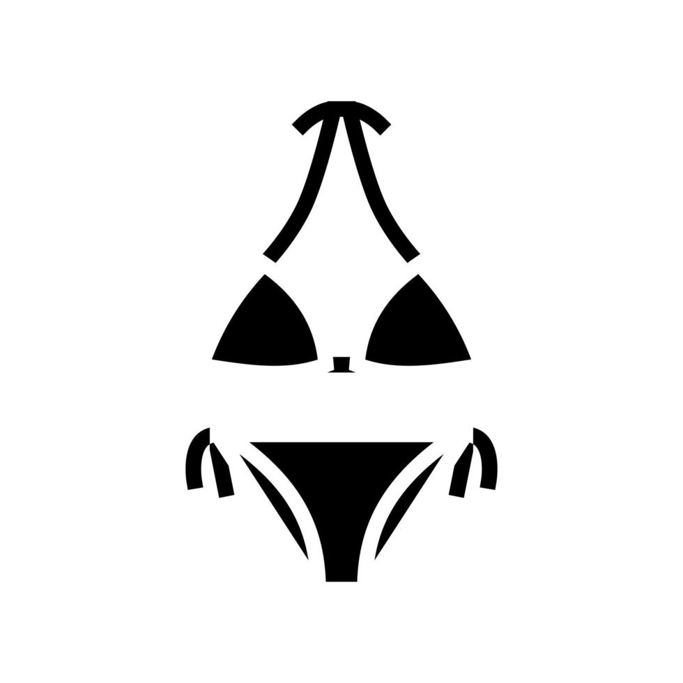 roupas de verão de biquíni para ilustração vetorial de ícone de glifo de natação vetor
