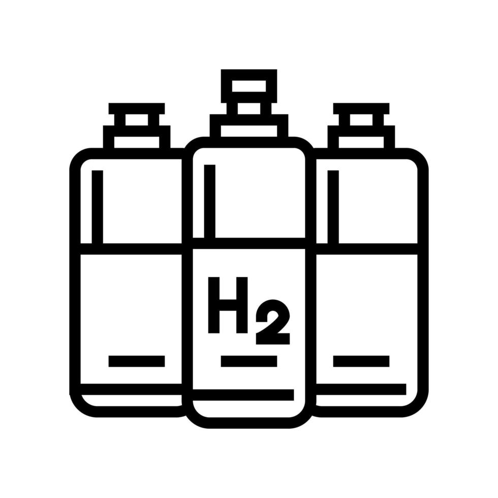 ilustração em vetor ícone de linha de hidrogênio de cilindros