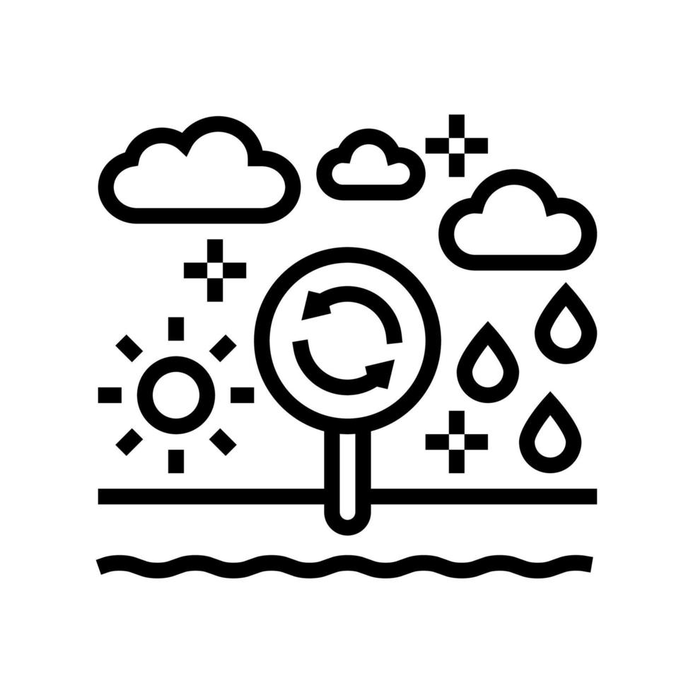 ilustração em vetor ícone de linha do sistema climático