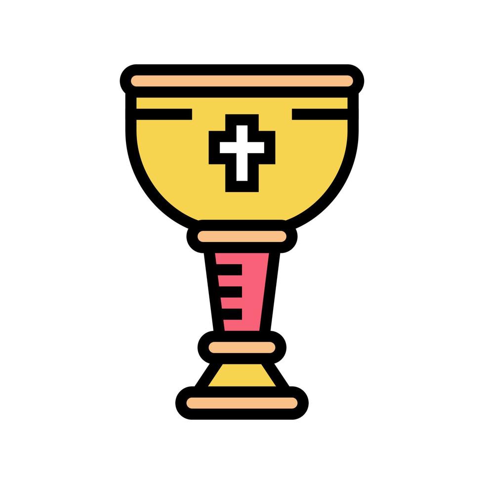 ilustração vetorial de ícone de cor de taça de cristianismo de vinho vetor