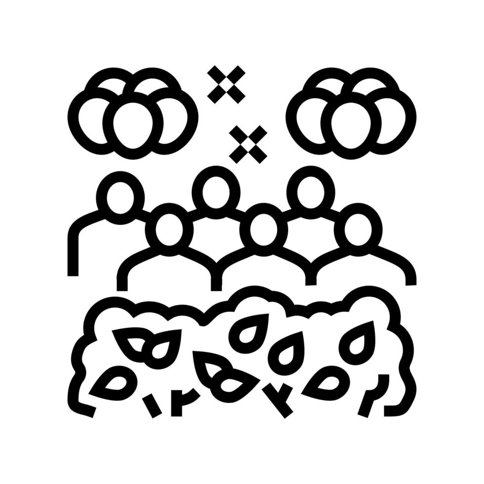 ilustração vetorial de ícone de linha de festa infantil de safári na selva vetor