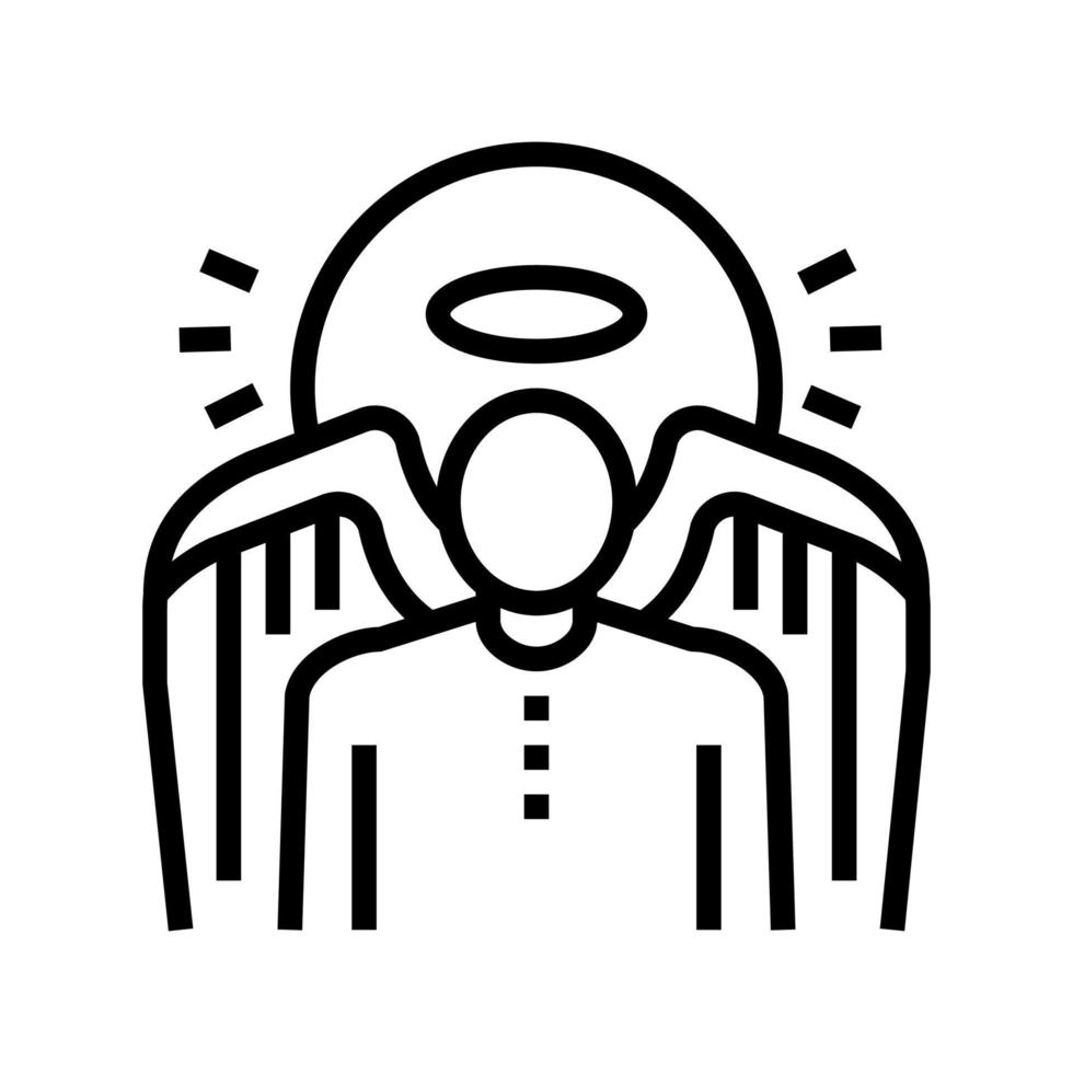ilustração em vetor ícone de linha do cristianismo anjo