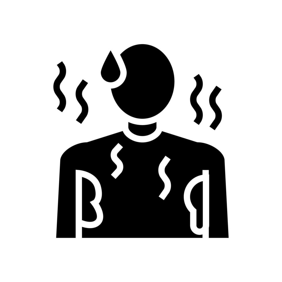 ilustração em vetor ícone glifo humano suor transpiração