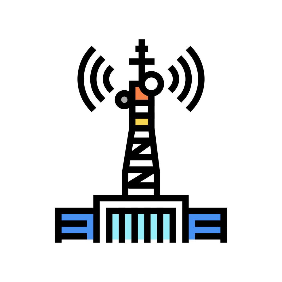 ilustração em vetor ícone de cor de telecomunicações de torre