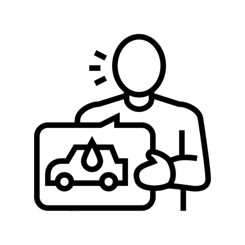 ilustração em vetor de ícone de linha de serviço de lavagem de carro do cliente