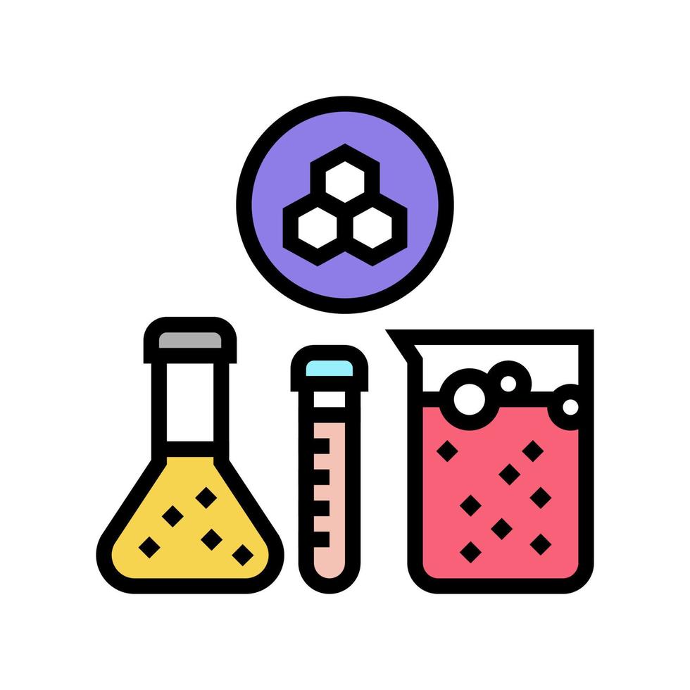 ilustração em vetor ícone de cor de produção farmacêutica de substrato químico