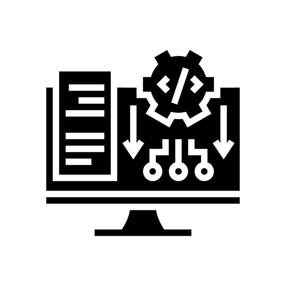 ilustração em vetor ícone glifo do sistema de software