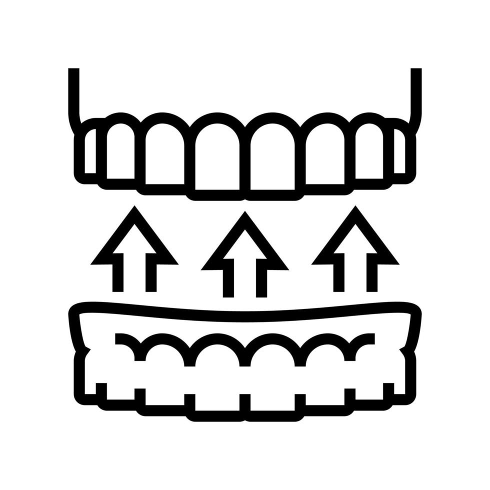 placa para ilustração vetorial de ícone de linha de dente vetor
