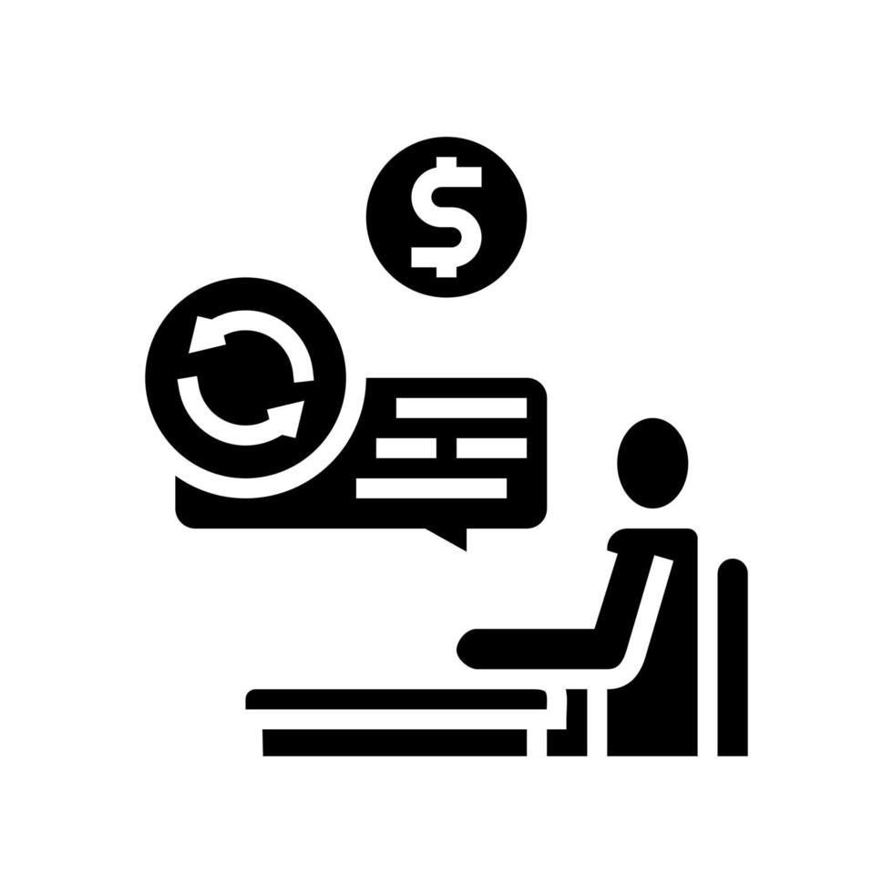 ilustração em vetor ícone glifo empresário credor