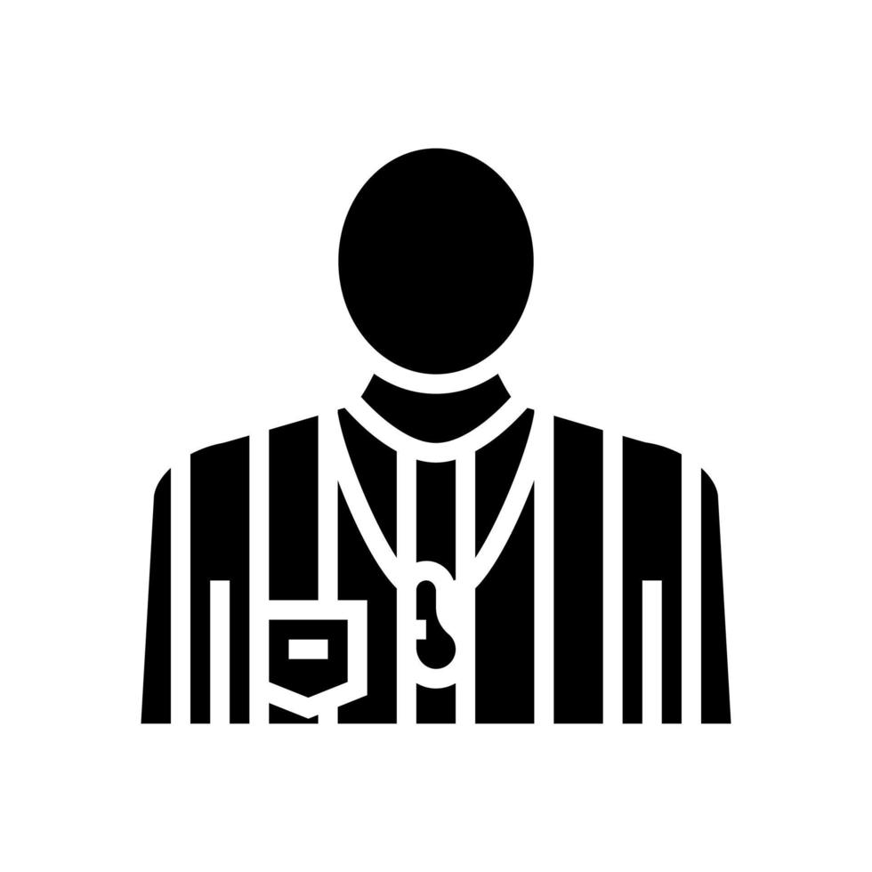árbitro juiz ou árbitro ilustração vetorial de ícone de glifo de futebol vetor
