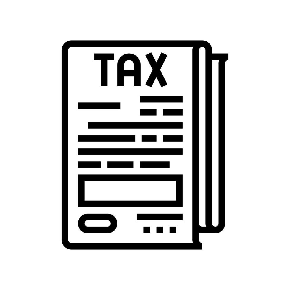 ilustração em vetor ícone de linha de contabilidade fiscal