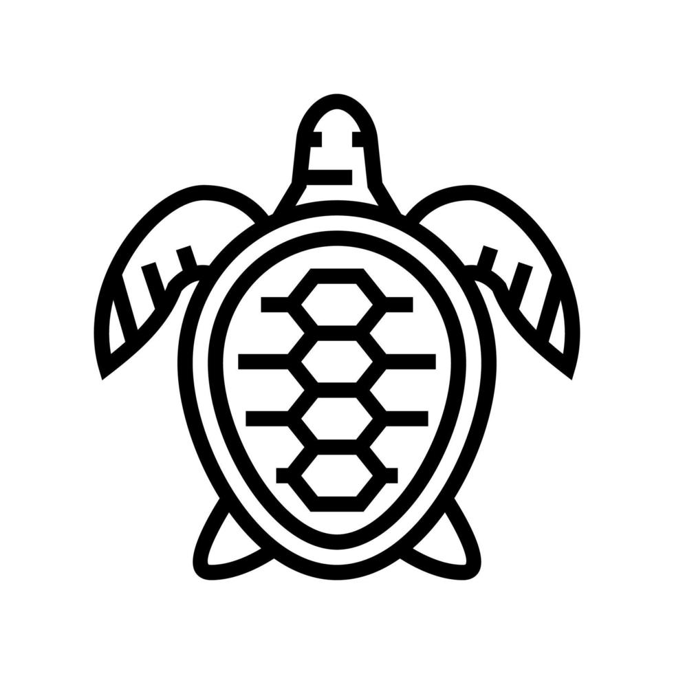 ilustração vetorial de ícone de linha do oceano de tartaruga vetor