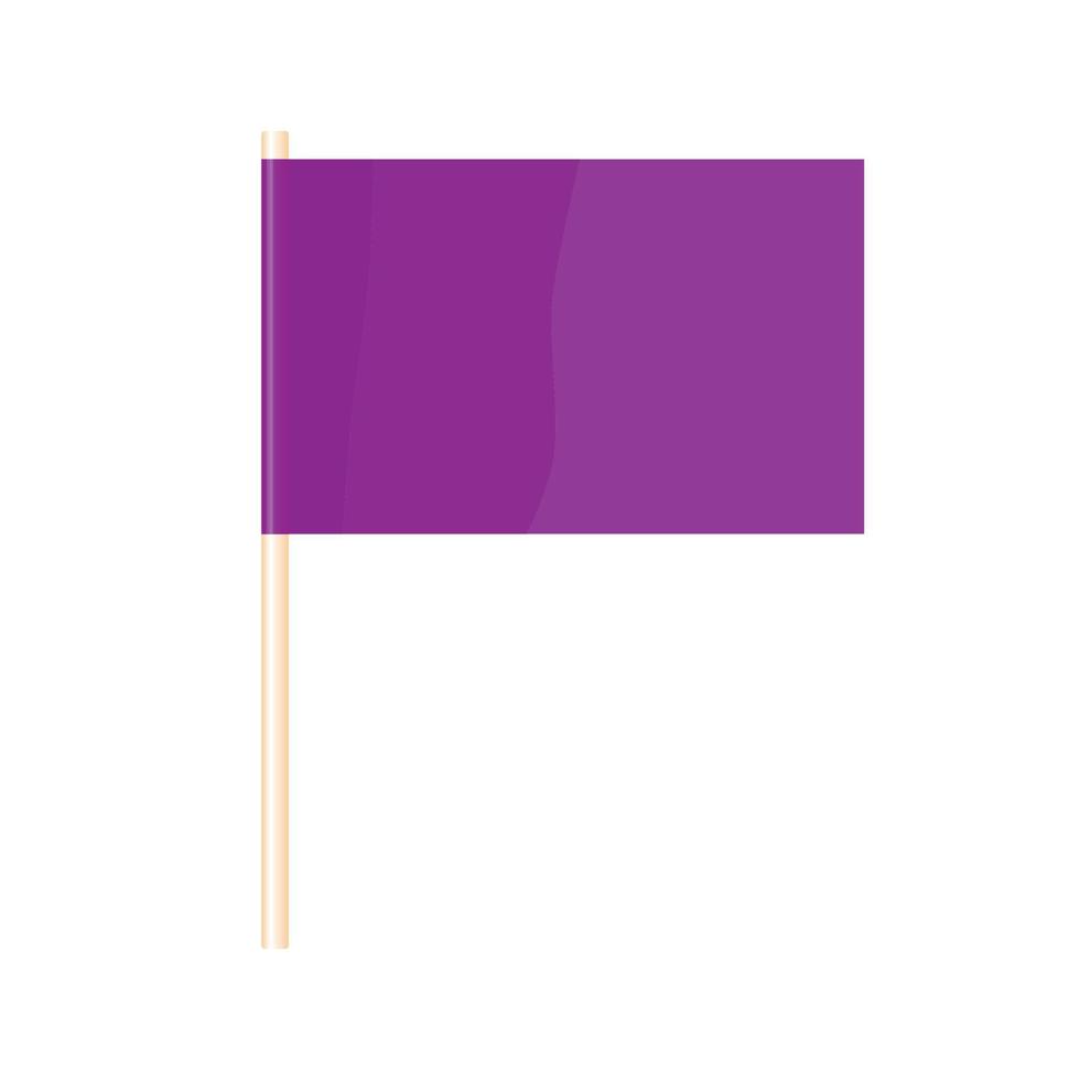 uma bandeira colorida em um mastro. bandeira violeta. vetor