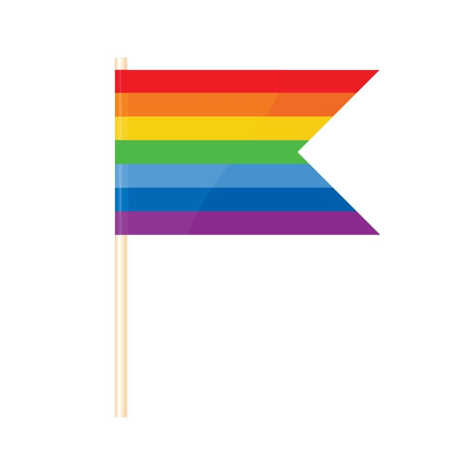 uma bandeira colorida em um mastro. sete cores do arco-íris.. vetor