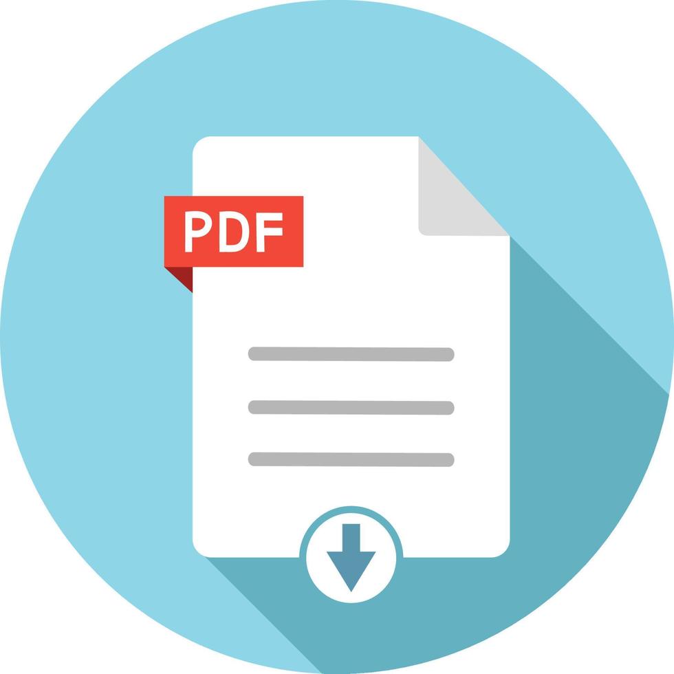 Baixe o ícone de pdf em fundo branco. vetor