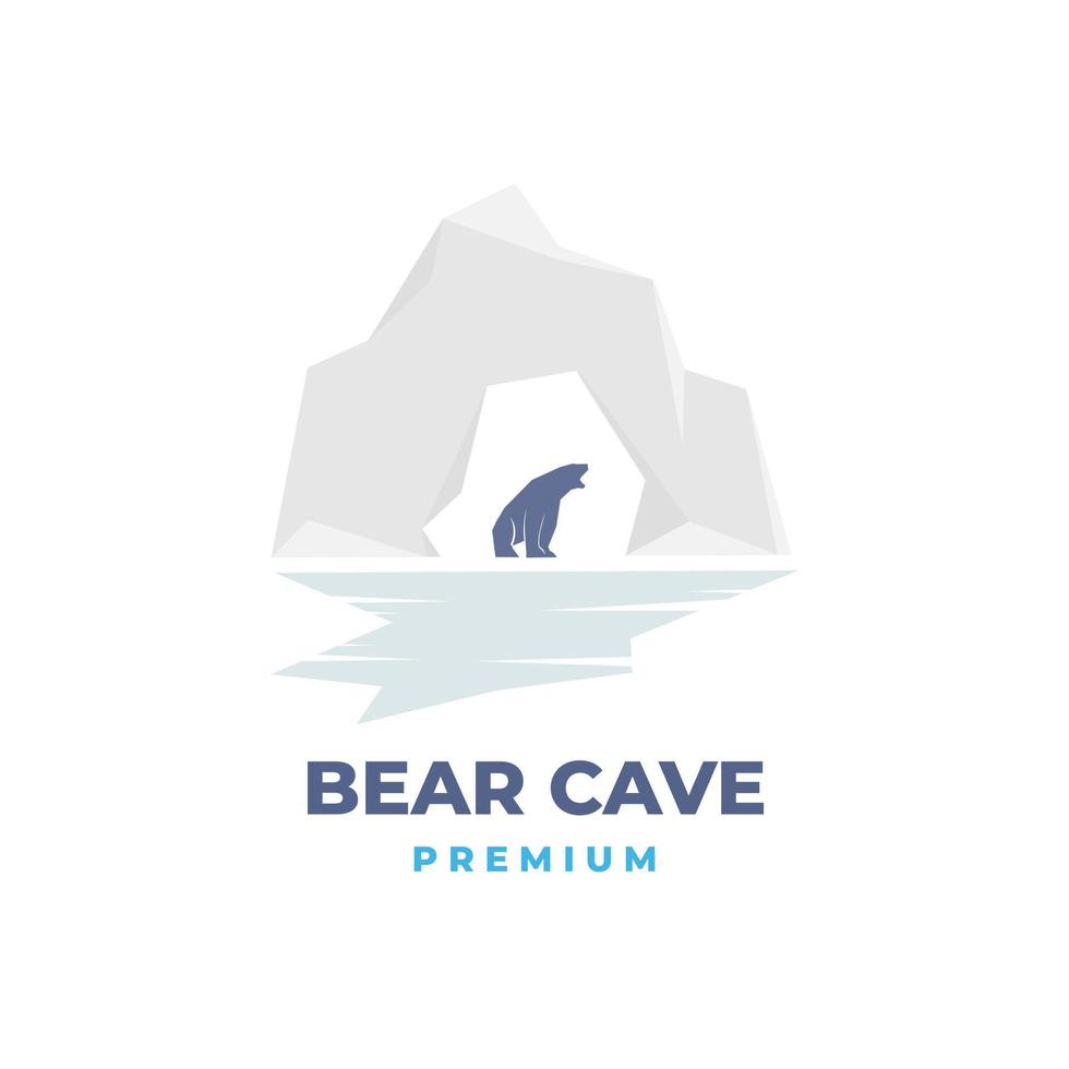 logotipo de ilustração vetorial de caverna de urso polar vetor