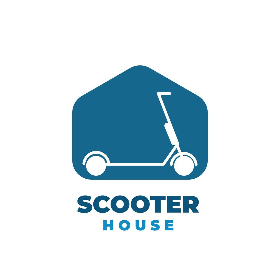 logotipo de ilustração de casa de scooter elétrica vetor