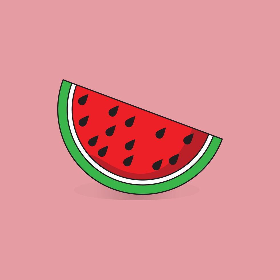 ilustração vetorial de melancia de frutas de verão suculentas frescas e saborosas vetor