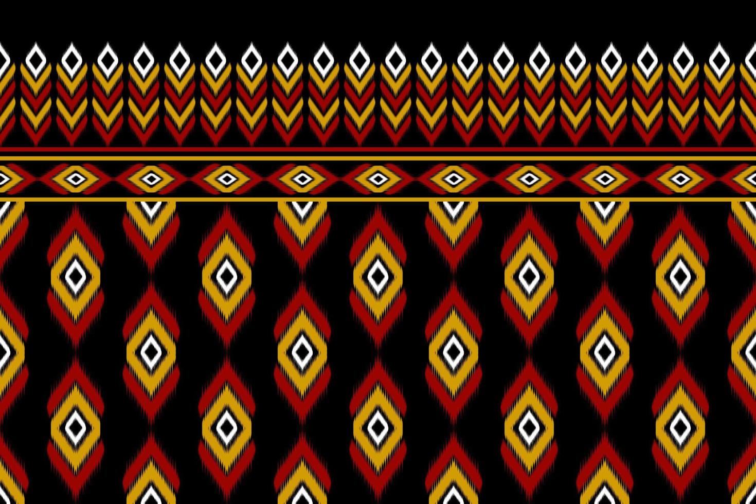 arte abstrata bela ikat. sem costura padrão étnico em tribal. estilo mexicano listrado. design para plano de fundo, ilustração, embrulho, roupas, batik, tecido, bordado. vetor