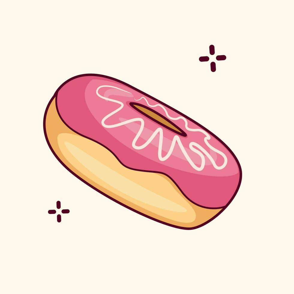 ilustração gráfica vetorial de donut com geléia doce e deliciosa derretida vetor