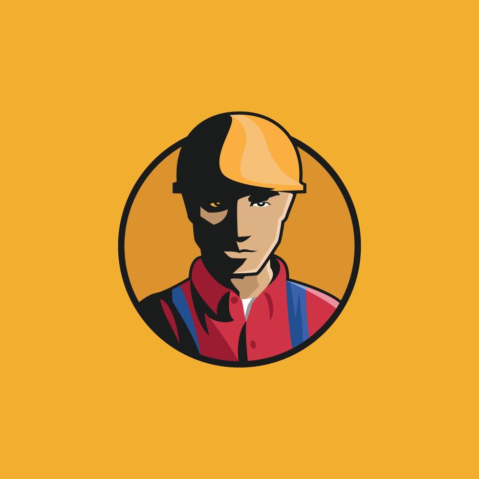 logotipo do trabalhador da construção vetor