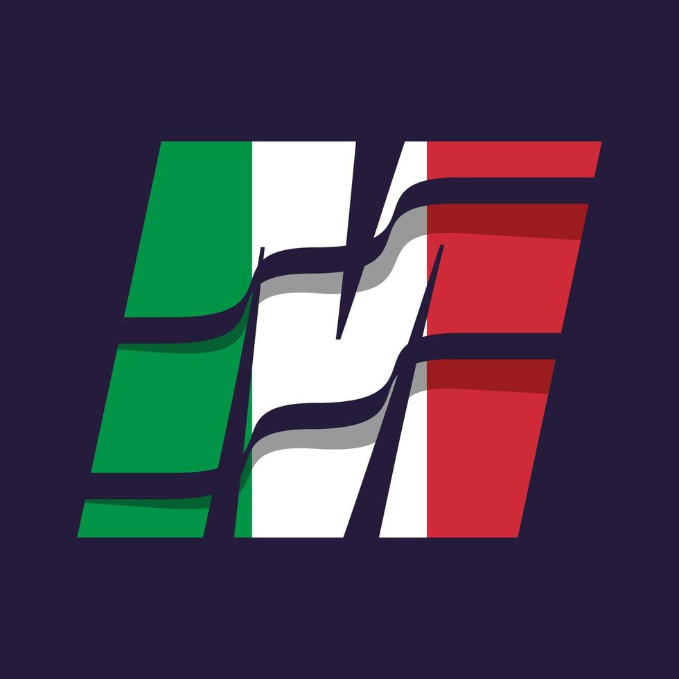 bandeira do alfabeto da itália m vetor