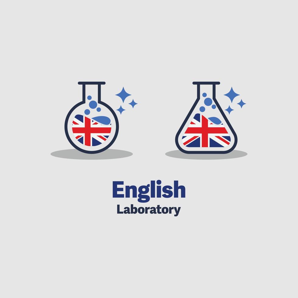 ícones de laboratório inglês vetor