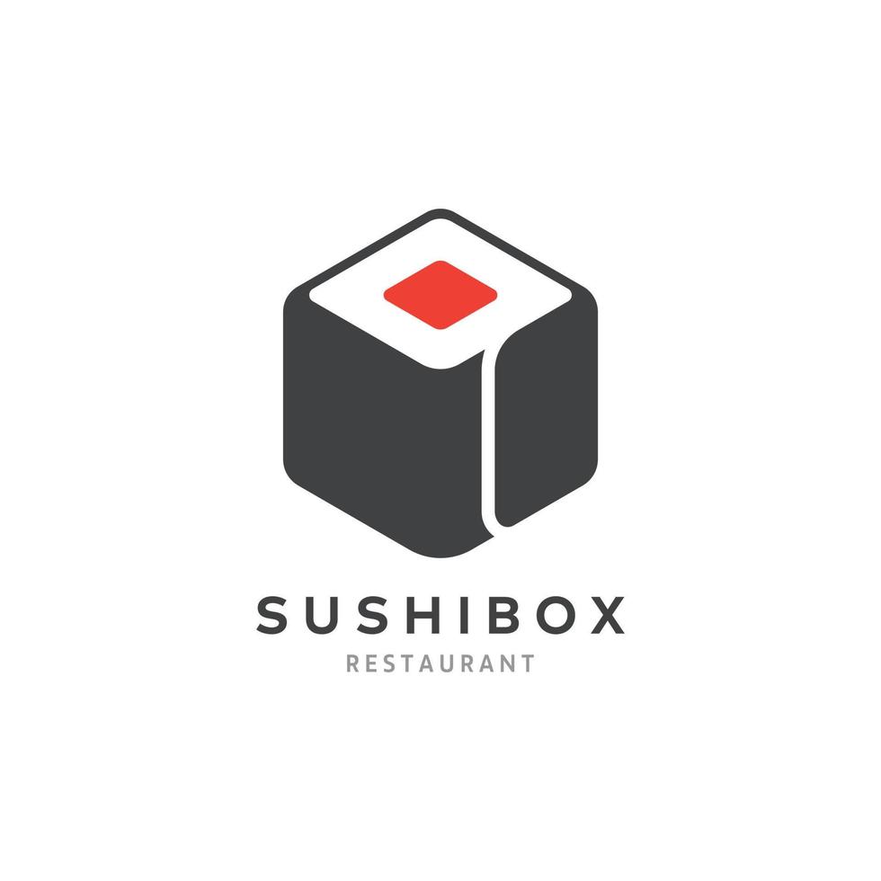 logotipo da caixa de sushi vetor