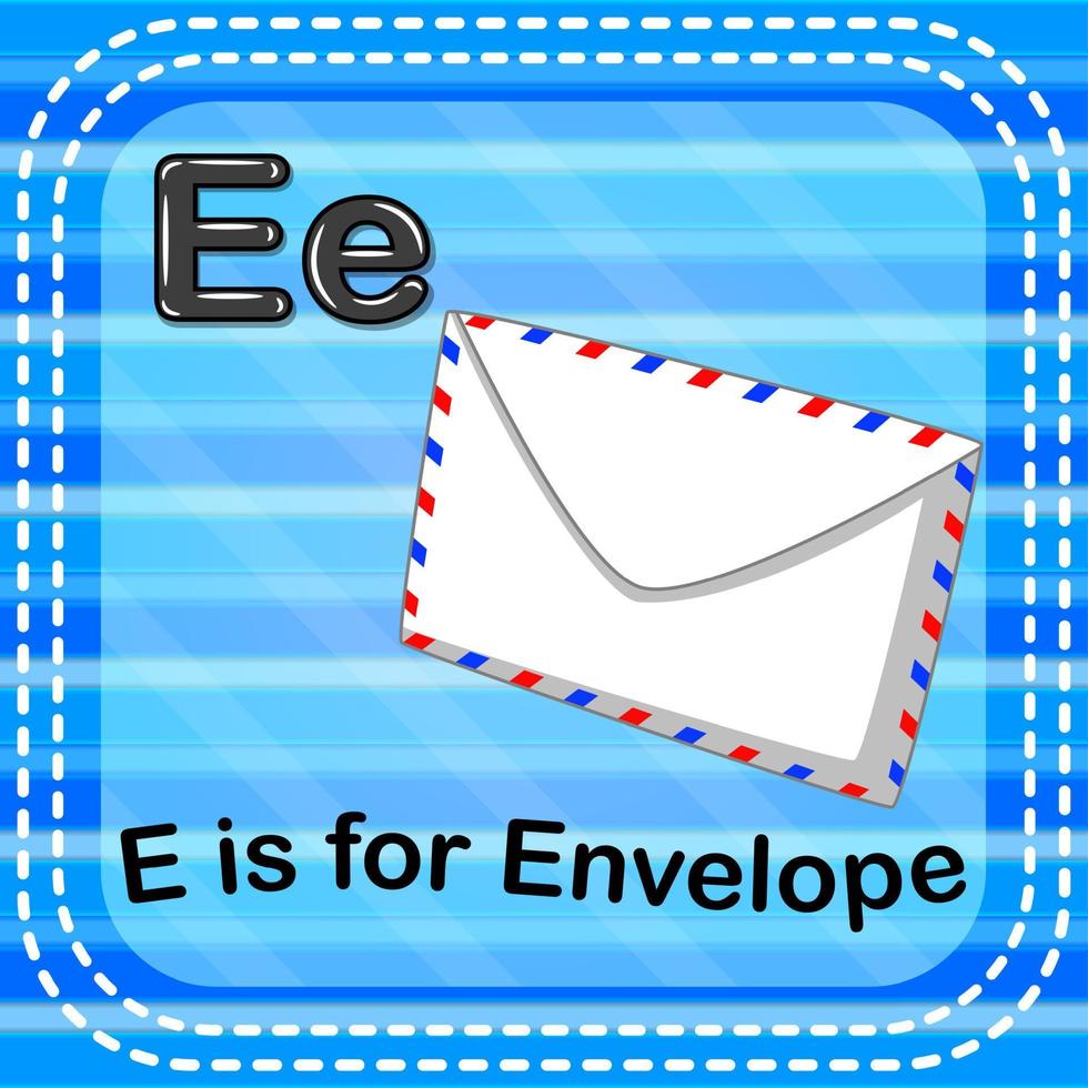 a letra e do flashcard é para o envelope vetor