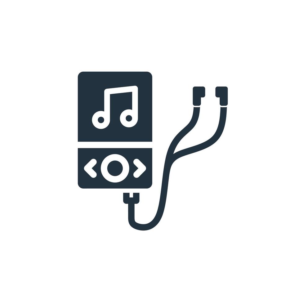 ícone do mp3 player isolado em um fundo branco. símbolo de música para aplicativos web e móveis. vetor
