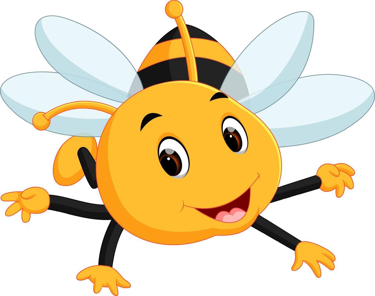 abelha de mel em um fundo branco vetor