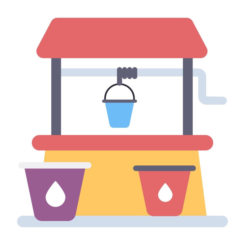 ícone de poço de água vintage em design exclusivo vetor