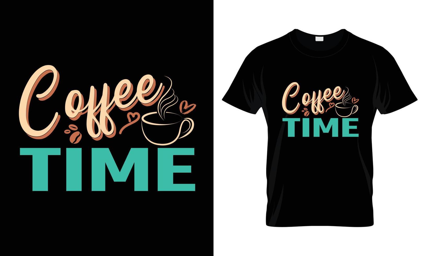 design de camiseta tipografia hora do café vetor