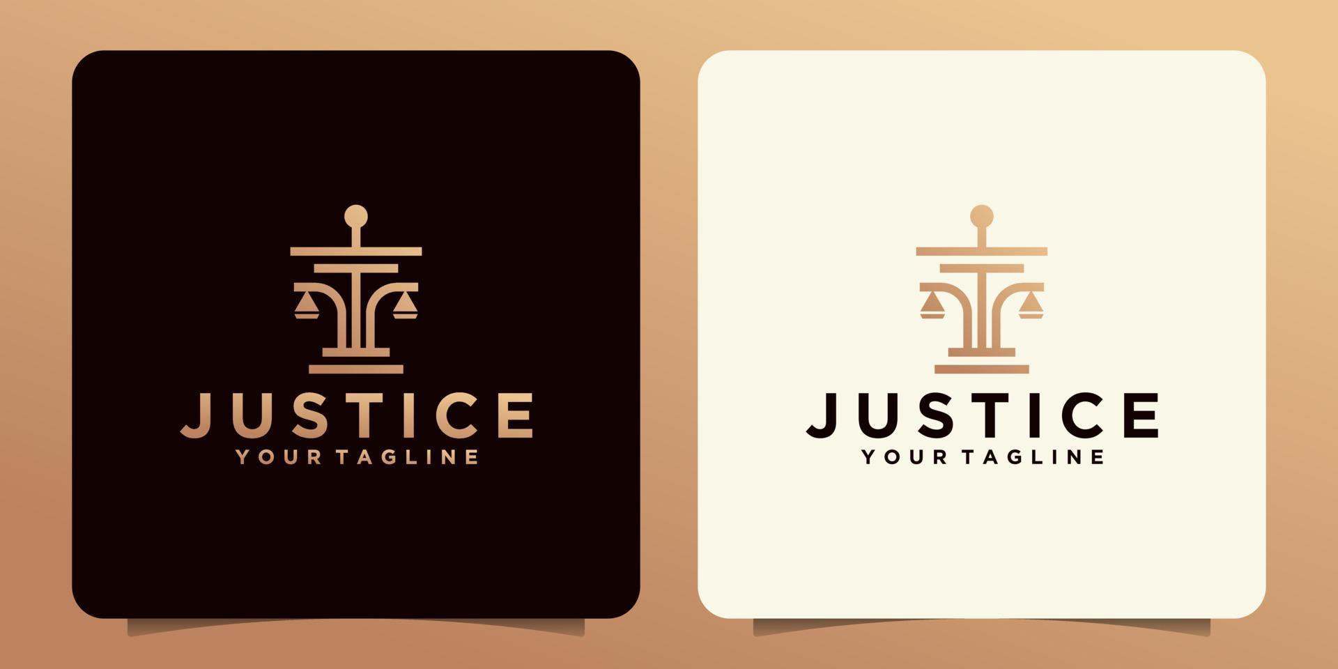 design de modelo de logotipo de lei de justiça criativa vetor