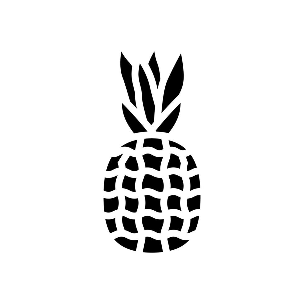 ilustração em vetor ícone glifo de frutas tropicais de abacaxi